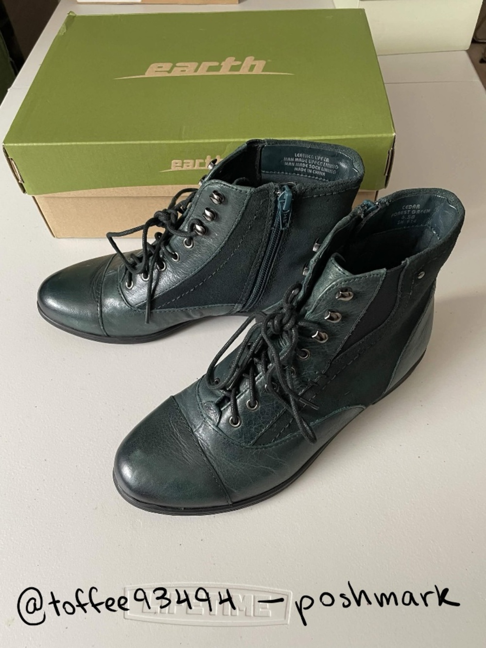 Earth Women's Cedar Boot, Forest Green Tumbled Leather, 6.5B